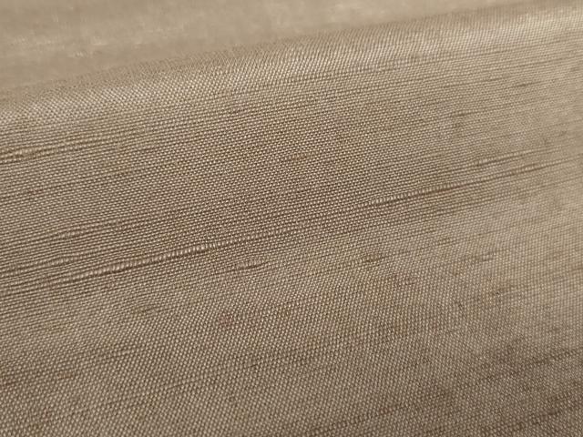 平和屋着物●結城紬 色無地 胡桃染色 正絹 逸品 DABB4321ps