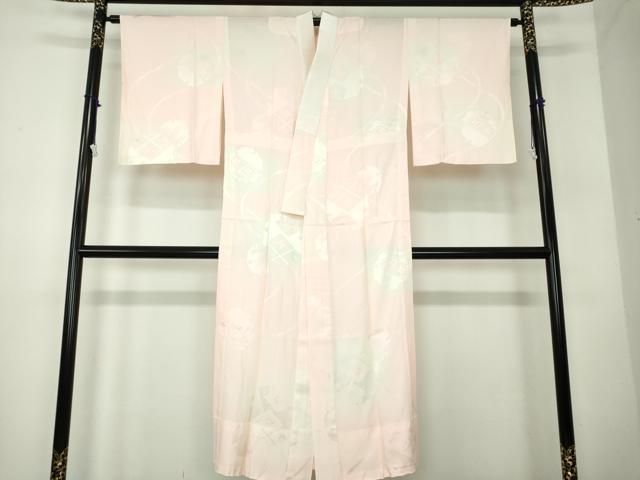 平和屋着物●上質な長襦袢 無双仕立て 雪輪花菱地紋 暈し染め 正絹 逸品 未使用 DABB4374ps