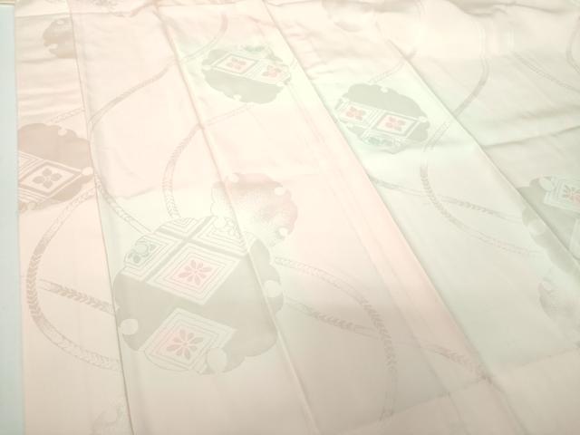 平和屋着物●上質な長襦袢 無双仕立て 雪輪花菱地紋 暈し染め 正絹 逸品 未使用 DABB4374ps