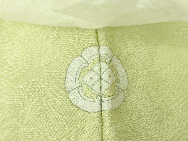 平和屋着物●上質な色無地 南天地紋 若菜色 さが美扱い 正絹 逸品 DABB4387ps