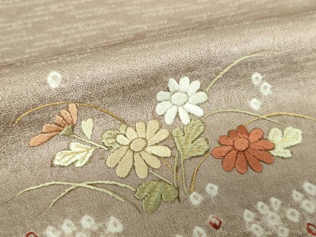 平和屋着物●訪問着 絞り 刺繍 霞花文 金糸 正絹 逸品 未使用 DABB4402ps