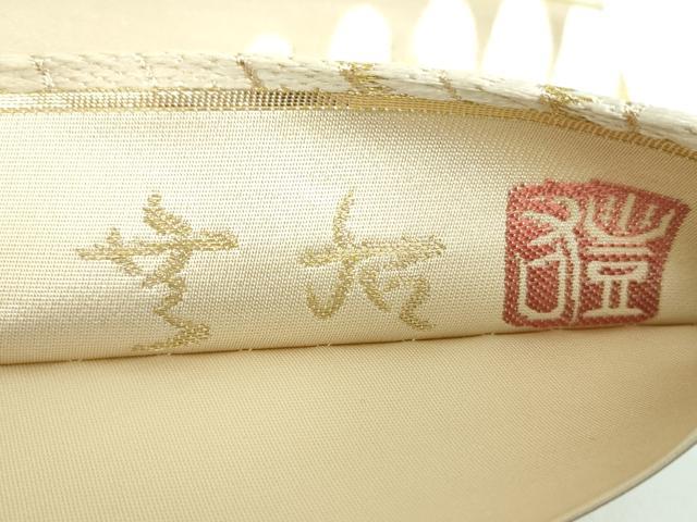 平和屋着物●六通柄袋帯 唐織 作家物 花散らし大菊文 金糸 正絹 逸品 DABB4456ps