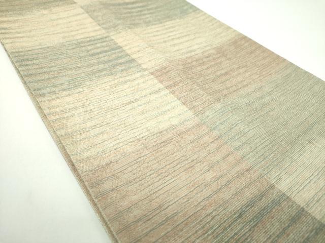 平和屋着物●紋屋井関 御寮織 両面 全通柄袋帯 市松草花文 金糸 正絹 逸品 DABB4475ps