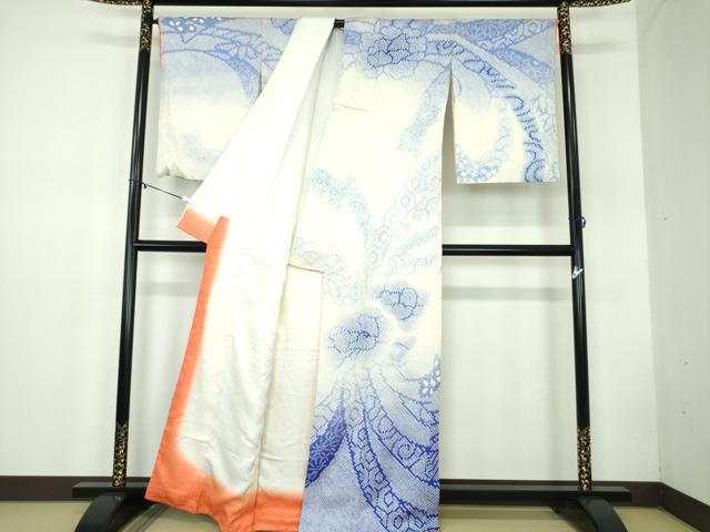 平和屋着物●訪問着 総絞り 束ね熨斗花文 正絹 逸品 DABB4566ps