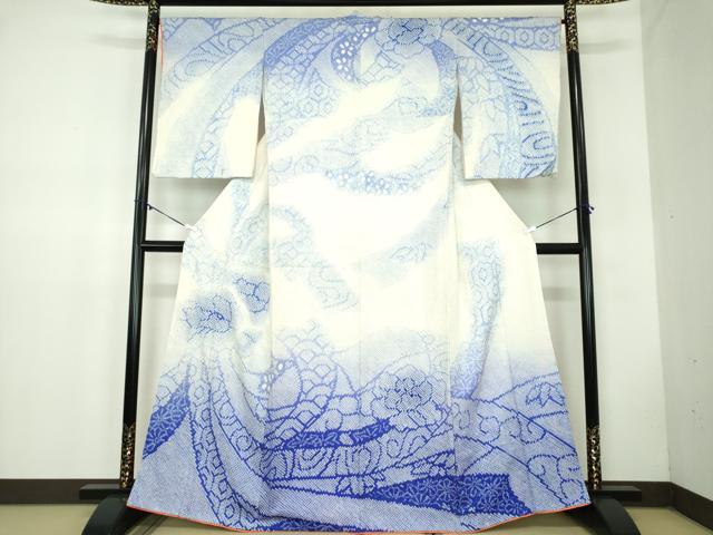 平和屋着物●訪問着 総絞り 束ね熨斗花文 正絹 逸品 DABB4566ps