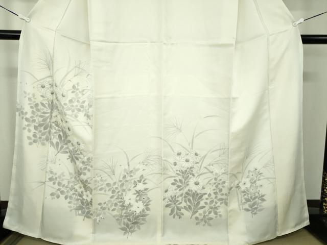 平和屋着物●訪問着 刺繍 手描き 秋草文 暈し染め 正絹 逸品 DABB4586ps
