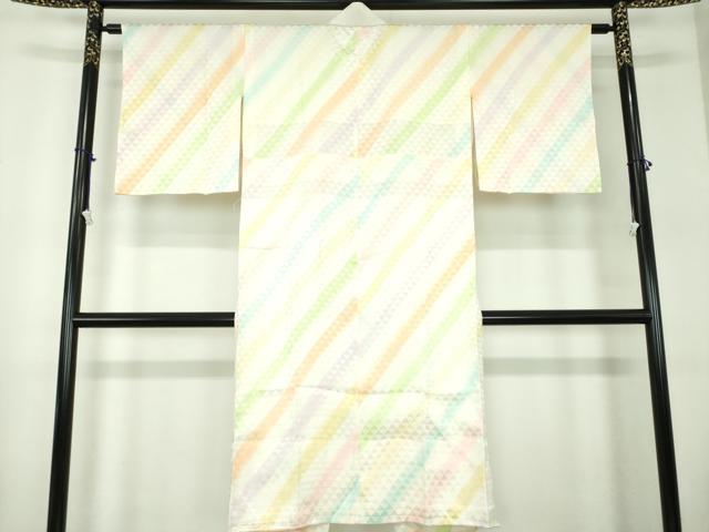 平和屋着物●上質な長襦袢 無双仕立て 鱗地紋 暈し染め 正絹 逸品 DABB4602ps