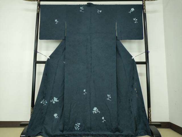 平和屋着物●京都印象派 友禅作家 橋本恵 訪問着 更紗花文 ロング丈 正絹 逸品 DABB4886ps
