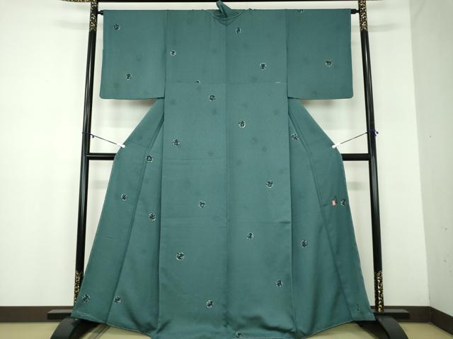 平和屋着物●北大路魯山人 小紋 ろうけつ染め 笹竹丸文 正絹 逸品 未使用 DABB4893ps