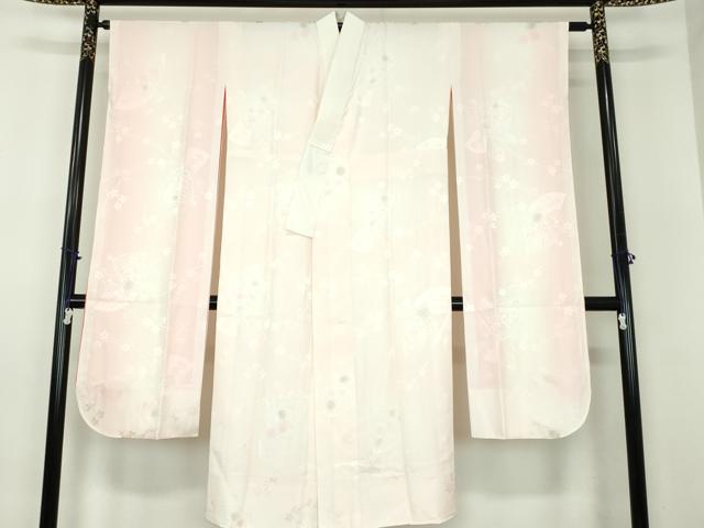 平和屋着物●振袖用長襦袢 無双仕立て 扇面花地紋 暈し染め 正絹 逸品 DABB4906ps