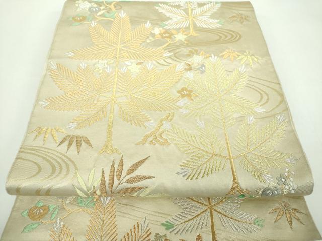 平和屋着物●西陣 川島織物 六通柄 本袋帯 松竹梅 金銀糸 正絹 逸品 DABB4932ps