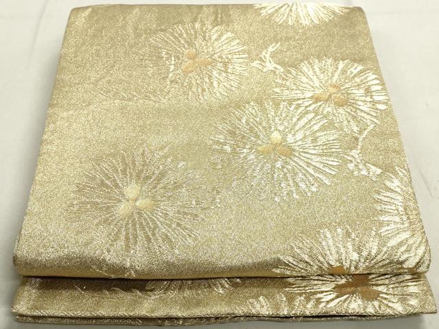 平和屋着物◎六通柄袋帯 枝松文 金糸 正絹 逸品 DABB5237qa