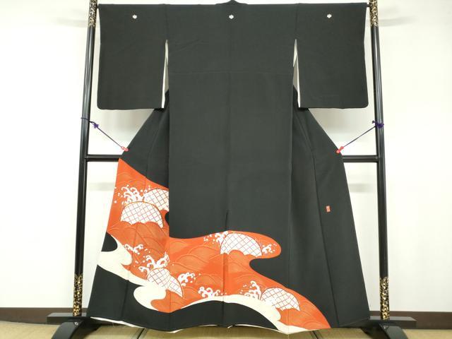 平和屋着物■豪華黒留袖 作家物 駒刺繍 立波文 金彩 正絹 逸品 DABB5257qa