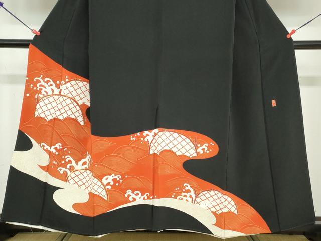 平和屋着物■豪華黒留袖 作家物 駒刺繍 立波文 金彩 正絹 逸品 DABB5257qa