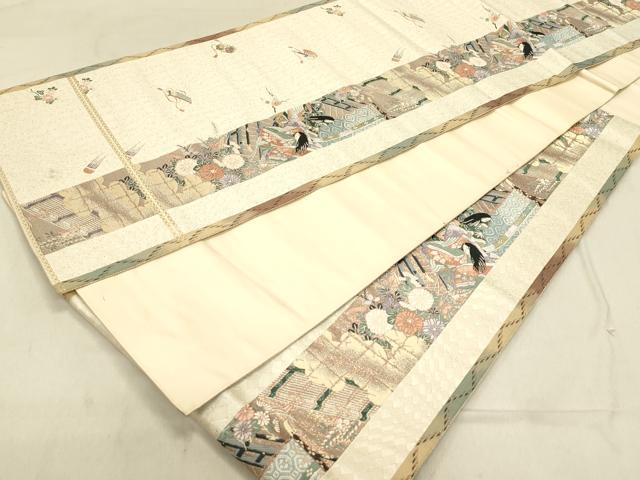 平和屋着物◎六通柄袋帯 唐織 九百錦 雅びの夢 女人風景花間道 楽器 金糸 正絹 逸品 DABB6543ea