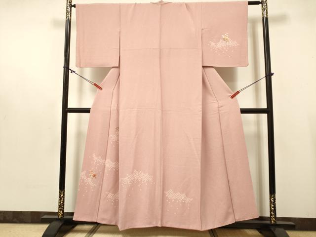 平和屋着物■訪問着 刺繍 絞り 檜扇花文 正絹 逸品 DABB6597ea