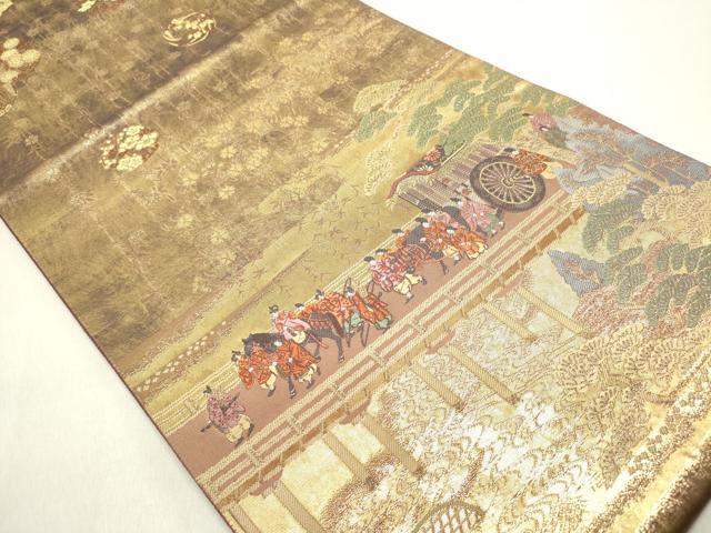 平和屋着物◎西陣 とみや織物謹製 とみや帯 六通柄袋帯 晴日 大名行列 金糸 摺り出し箔 引箔 正絹 逸品 DABB6769ea