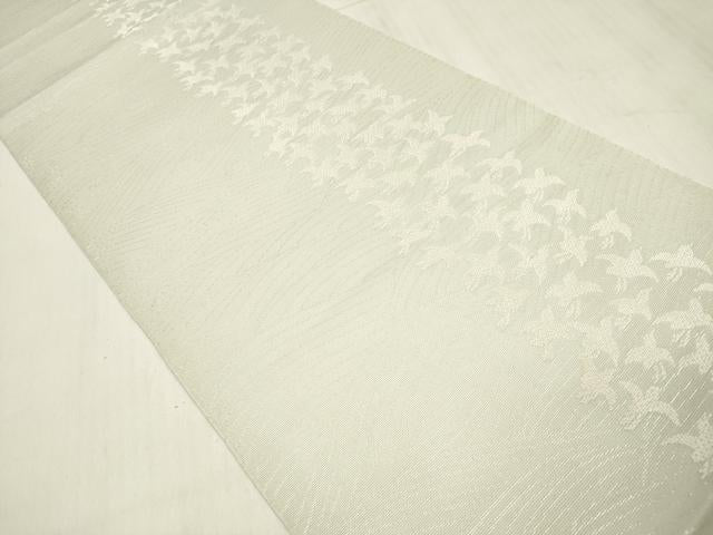 平和屋着物*夏物 西陣 川島織物 つけ帯 飛鳥文 銀糸 正絹 逸品 DABB6945ea