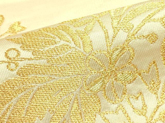 平和屋着物●西陣 川島織物 六通柄 本袋帯 草花 金糸 三越扱い 正絹 逸品 DABB7094op