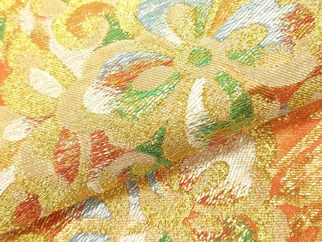 平和屋着物●西陣 川島織物 六通柄 本袋帯 宝相華 金銀糸 正絹 逸品 DABB7248op