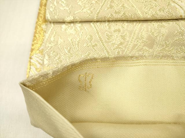 平和屋着物●西陣 川島織物 つけ帯 雲取花文 金糸 三越扱い 正絹 逸品 DABB7578op
