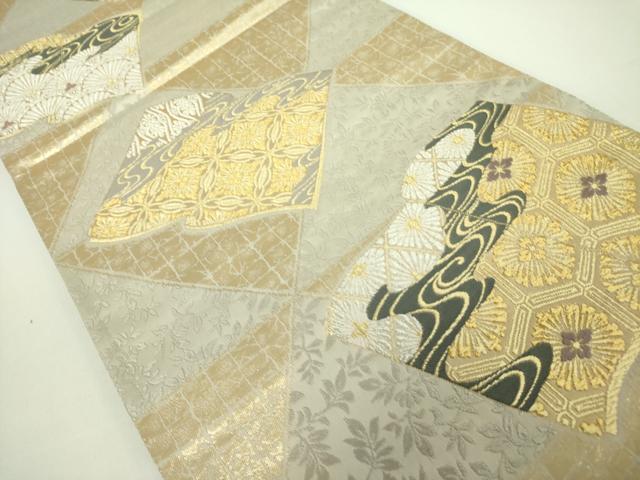 平和屋着物●六通柄袋帯 唐織 冊子花文 金銀糸 正絹 逸品 DABB7736op