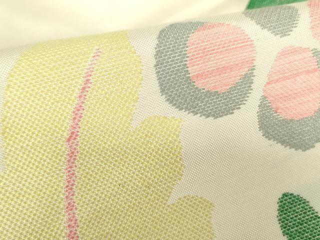 平和屋着物●九寸名古屋帯 草花 正絹 逸品 DABB7788op