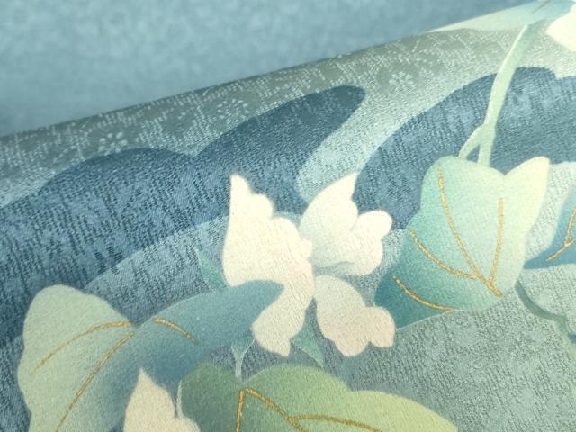 平和屋着物●京の匠日展作家 丹下雄介 太鼓柄袋帯 草花 金彩 やまと誂製 正絹 逸品 DABB7818op