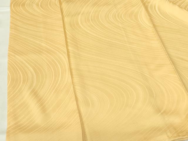 平和屋着物■上質な色無地 流水地紋 卵色 正絹 逸品 DABB7901op