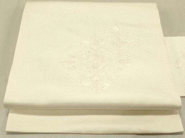 平和屋着物●中国三大刺繍 スワトウ刺繍 汕頭刺繍 総刺繍 九寸名古屋帯 花菱文 正絹 逸品 DABB7996op