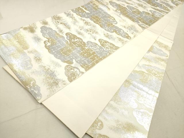 平和屋着物◎六通柄袋帯 雲取り文 金銀彩 正絹 逸品 DABB8315xg