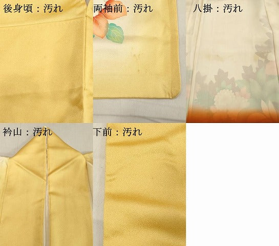 平和屋着物■訪問着 駒刺繍 草花文 暈し染め 金彩 正絹 逸品 DABB8805cd