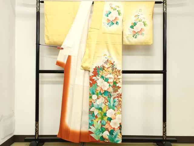 平和屋着物■訪問着 駒刺繍 草花文 暈し染め 金彩 正絹 逸品 DABB8805cd