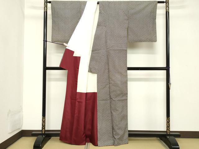 平和屋着物■本場染大島紬 扇文 正絹 逸品 DABB8842cd