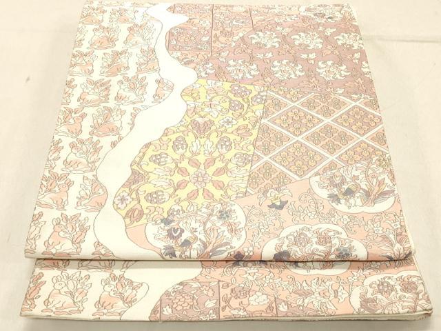 平和屋着物◎六通柄袋帯 名物裂 正絹 逸品 DABB9057ya