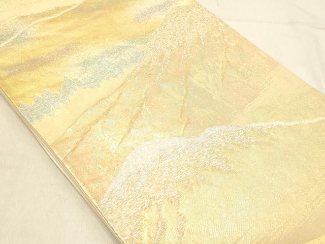 平和屋着物◎六通柄袋帯 遠山風景文 金銀糸 正絹 逸品 DABB9108ya