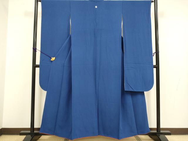 平和屋着物●豪華振袖 色無地 濃い瑠璃紺色 正絹 逸品 DABB9601du