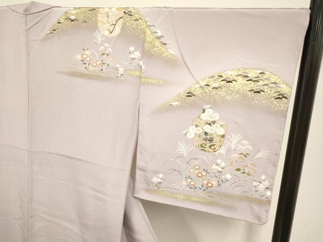 平和屋着物●訪問着 駒刺繍 草花文 暈し染め 金彩 正絹 逸品 未使用 DABB9649du