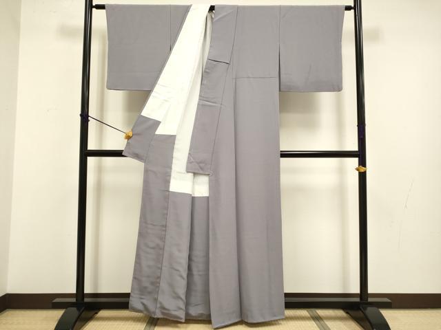 平和屋着物●上質な色無地 源氏鼠色 正絹 逸品 DABB9660du