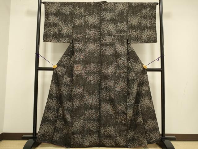 平和屋着物●本場大島紬 9マルキ 枝梅文 正絹 逸品 DABB9748du