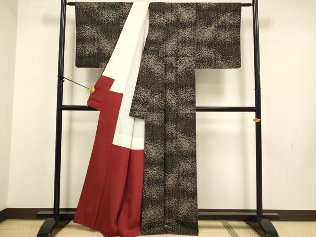 平和屋着物●本場大島紬 9マルキ 枝梅文 正絹 逸品 DABB9748du