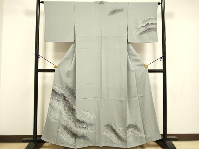 平和屋着物■訪問着 手描き 草葉文 暈し染め 正絹 逸品 DABB9940du