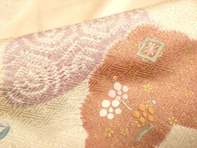 平和屋着物■訪問着 絞り 刺繍 雲取吉祥花文 金彩 正絹 逸品 DABB9942du