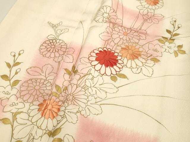 平和屋着物■訪問着 刺繍 市松花文 金彩 正絹 逸品 DABB9951du