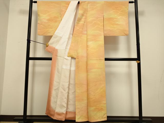 平和屋着物■上質な小紋 重ね山樹林地紋 暈し染め 正絹 逸品 DABB9982du