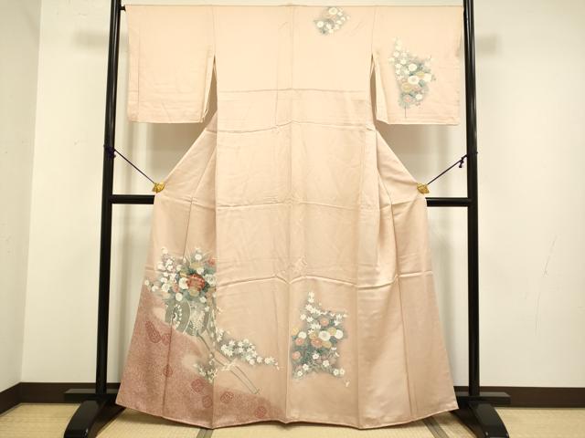平和屋着物■訪問着 刺繍 花車文 暈し染め 正絹 逸品 DABB9986du