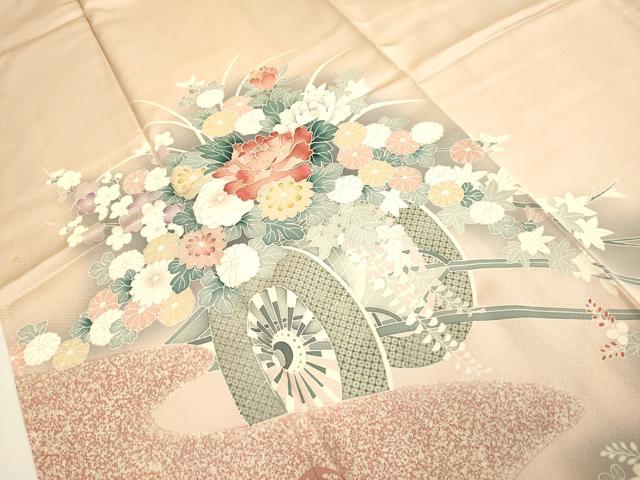 平和屋着物■訪問着 刺繍 花車文 暈し染め 正絹 逸品 DABB9986du