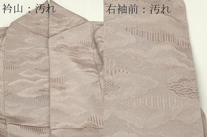 平和屋着物■上質な色無地 雲重ね地紋 胡桃染色 正絹 逸品 DABC0315sf