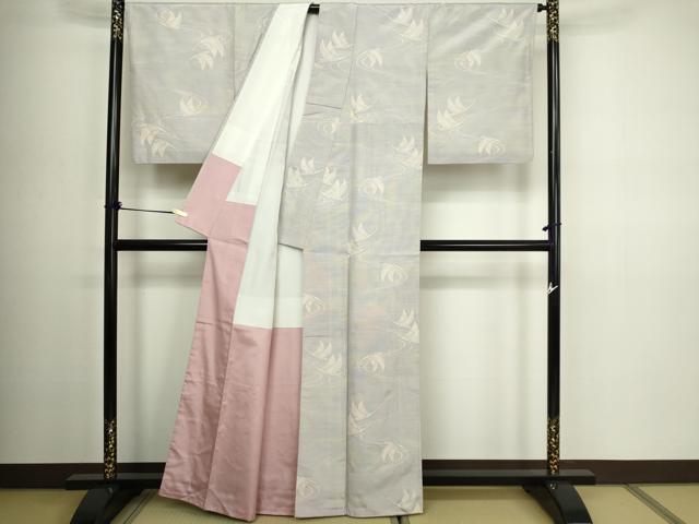 平和屋着物■上質な紬 飛鳥文 暈し染め 正絹 逸品 DABC0330sf