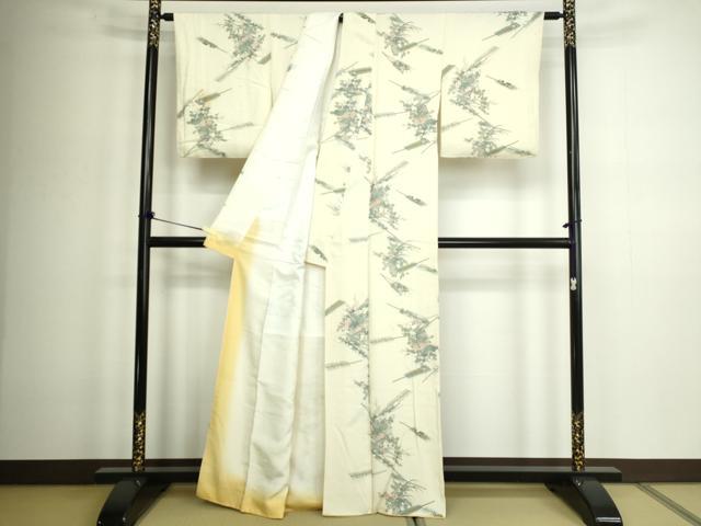 平和屋着物■上質な小紋 草花文 金彩 正絹 逸品 DABC0498sf